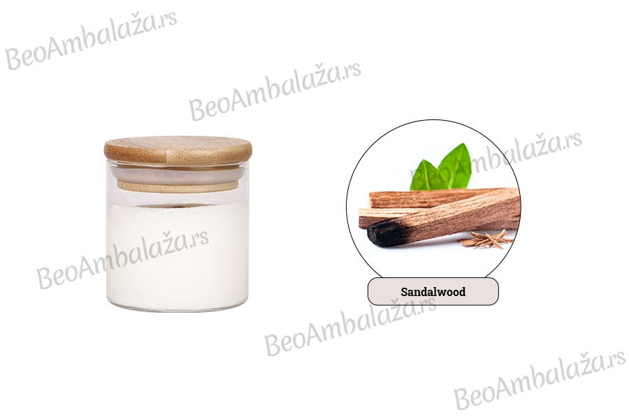 Sandalovina - Aromatična sveća od sojinog voska sa drvenim fitiljem (110gr)