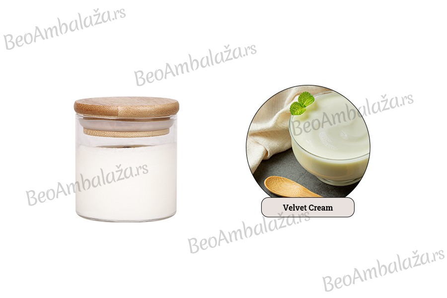 Velvet Cream - Aromatična sveća od sojinog voska sa drvenim fitiljem (110gr)