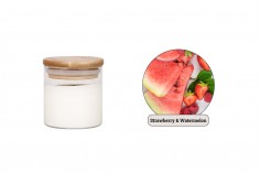 Jagoda i lubenica - Aromatična sveća od sojinog voska sa drvenim fitiljem (110gr)