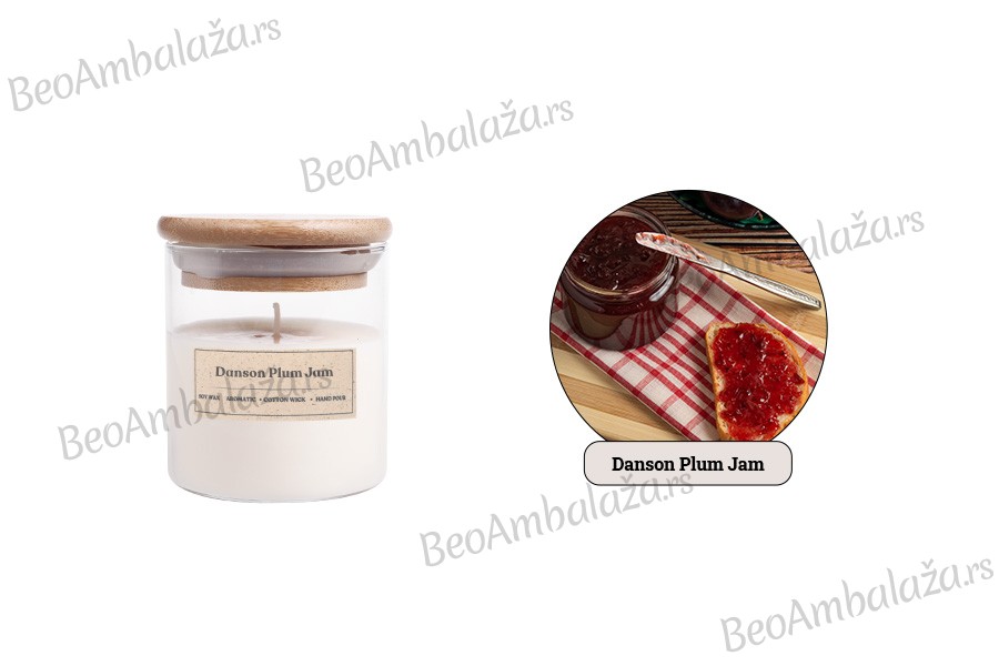 Dansom Plum Jam - Aromatična sveća od sojinog voska sa pamučnim fitiljem (110gr)