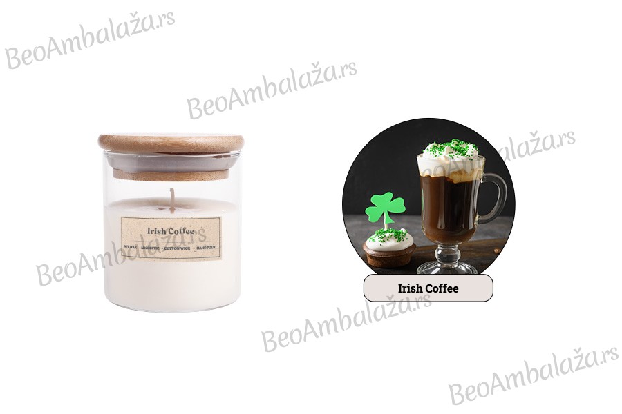 Irish Coffee - Aromatična sveća od sojinog voska sa pamučnim fitiljem (110gr)