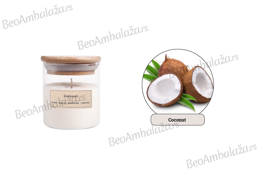 Coconut - Aromatična sveća od sojinog voska sa pamučnim fitiljem (110gr)