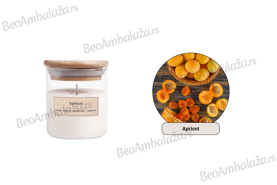 Apricot - Aromatična sveća od sojinog voska sa pamučnim fitiljem (110gr)