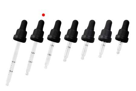 Pipeta od 50mL sa crnim širokim sigurnosnim zatvaračem, oznakama za zapreminu i crnom MAT ili crnom sjajnom gumicom - pojedinačno pakovanje-dimenzije_slike