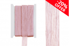 Ukrasna  “gro” traka od lana, roze, širine 25 mm (jedan komad je 10 metara)