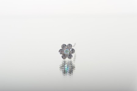 Dekorativna metalna ukosnica sa kamenčićima, u obliku cvetića (širina 11 mm) - 20 kom-grupa_slika