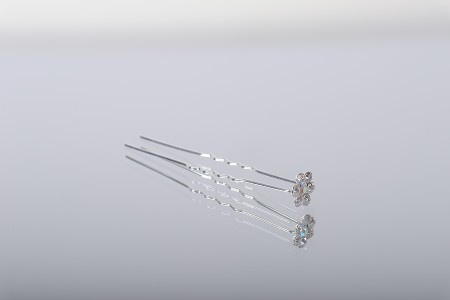 Dekorativna metalna ukosnica sa kamenčićima, u obliku cvetića (širina 11 mm) - 20 kom-grupa_slika