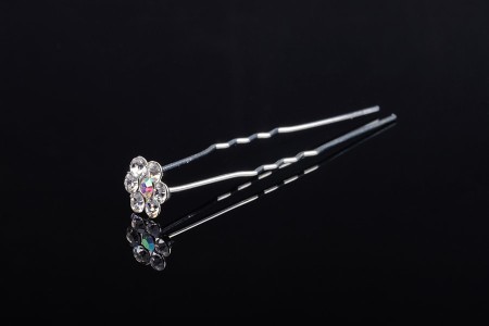 Dekorativna metalna ukosnica sa kamenčićima, u obliku cvetića (širina 11 mm) - 20 kom-dimenzije_slike