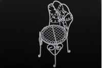 Украсна метална столица, минијатурна 60к140 мм за декорацију бумбара