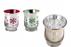 Staklena čašica - svećnjak za svećice, 9x11cm