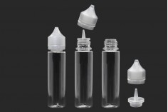 PET flašica 60mL sa plastičnom kapaljkom i providnim zatvaračem za dopunu za električnu cigaretu - 50 kom