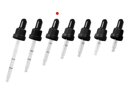 Pipeta od 30mL sa crnim širokim sigurnosnim zatvaračem, oznakama za zapreminu i crnom MAT ili crnom sjajnom gumicom - pojedinačno pakovanje-grupa_slika