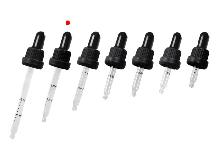 Pipeta od 50mL sa crnim širokim sigurnosnim zatvaračem, oznakama za zapreminu i crnom MAT ili crnom sjajnom gumicom - pojedinačno pakovanje-grupa_slika