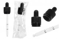 Pipeta od 100mL sa crnim CRC navojnim prstenom, oznakama za zapreminu i MAT crnom gumicom - pojedinačno pakovanje