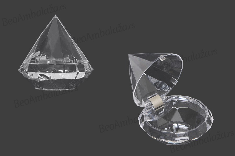 Plastična providna kutija u obliku dijamanta- 12kom