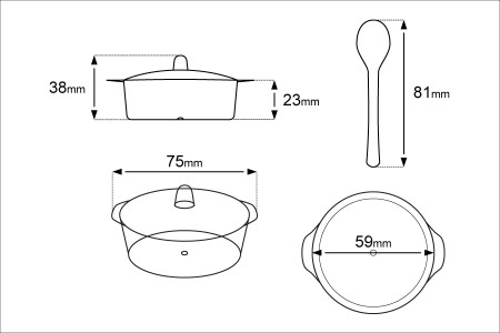 Set plastičnih posudica sa kašičicama za slatkiše i kolače - 12 kom-grupa_slika