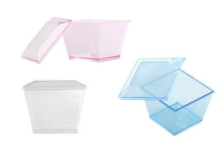 Plastična četvtasta posudica za slatkiše na krštenju 70mL, sa poklopcem - 100 komada-dimenzije_slike