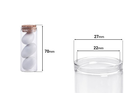 Staklena epruveta sa plutanim čepom 30mL, za poklončiće i dekoraciju-2