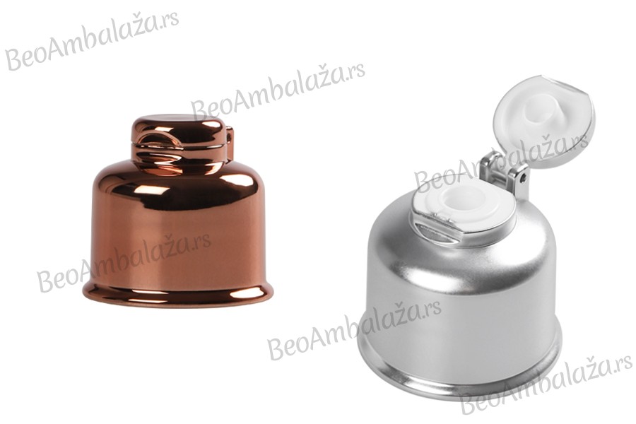 Plastični flip top zatvarač PP24 sa aluminijumskim tankim premazom Plastični flip top zatvarač PP24 sa aluminijumskim tankim premazom