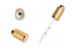 Luksuzni aluminijumski zatvarač u MAT zlatnoj boji sa dugmetom za pipete od 5 do 100 mL