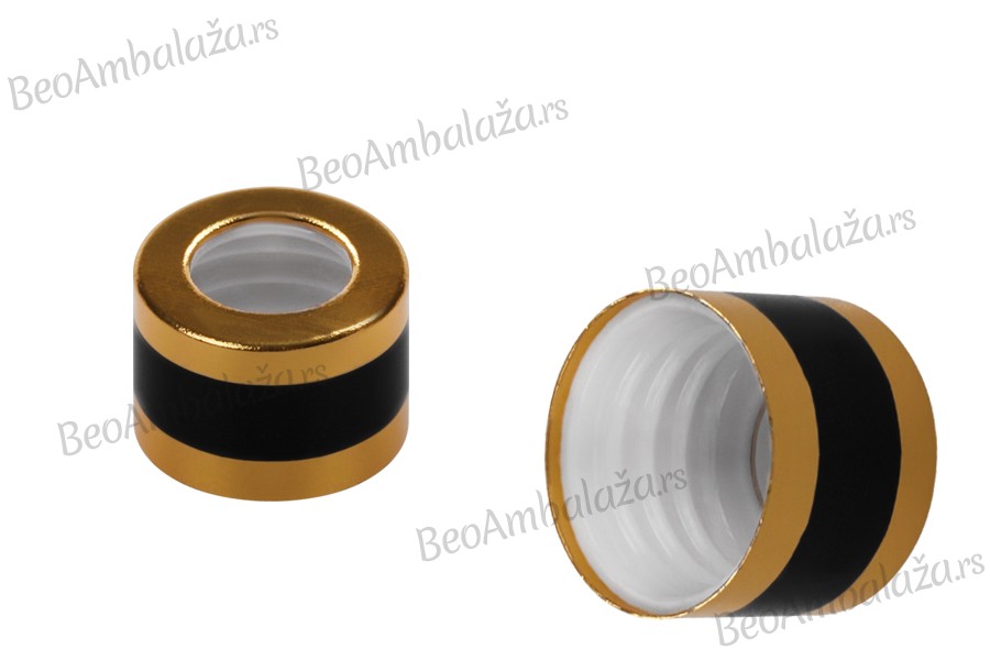 Aluminijumski zlatni prsten za pipete od 5 do 100mL sa crnom linijom