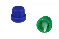 Zaštitni plastični zatvarač PP18 sa unutrašnjom kapaljkom, u zelenoj ili plavoj boji - 50 kom