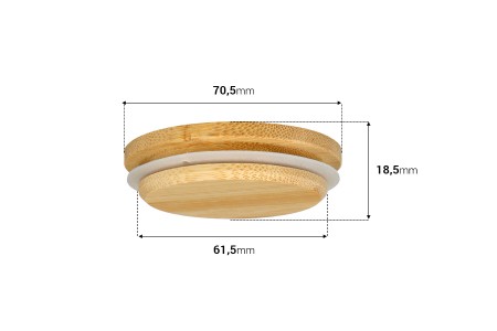 Drveni poklopac sa gumicom za tegle sa unutrašnjim prečnikom grla 61.5 mm-2