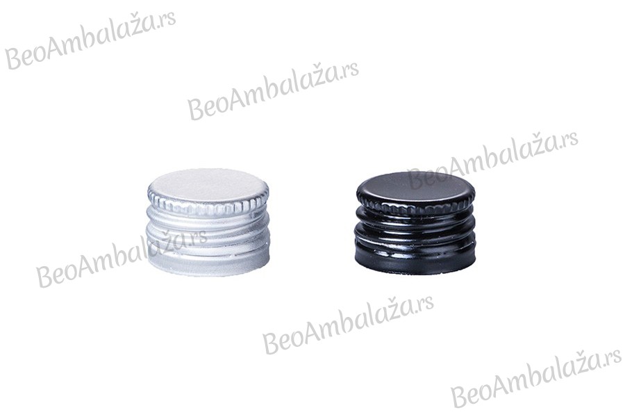 Aluminijumski navojni zatvarač PP18 (18x12) sa penastom unutrašnjom zaptivkom i sigurnosnim prstenom, sa mogućnošću zaptivanja Aluminijumski navojni zatvarač PP18 (18x12) sa penastom unutrašnjom zaptivkom i sigurnosnim prstenom, sa mogućnošću zaptivanja