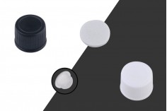 Plastični navojni zatvarač PP18 sa unutrašnjim čepom, u beloj ili crnoj boji - 20 kom
