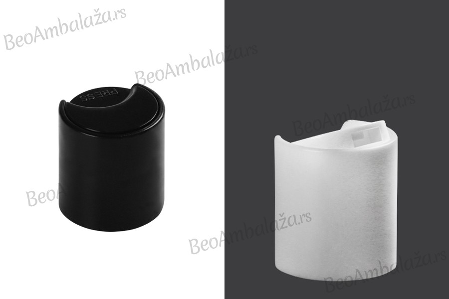 Plastični disk top zatvarač PP20 u crnoj ili beloj boji
