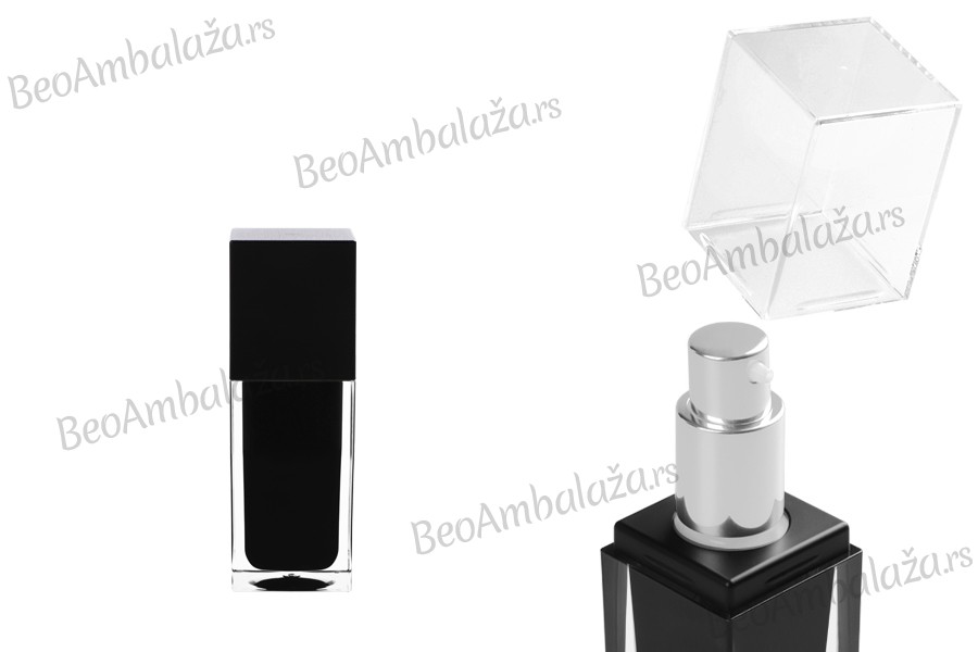 Luksuzna crna bočica 15mL sa pumpicom i zatvaračem