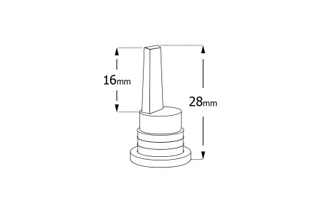 Plastični crni široki sigurnosni zatvarač PP18 sa unutrašnjom kapaljkom 28 mm-dimenzije_slike