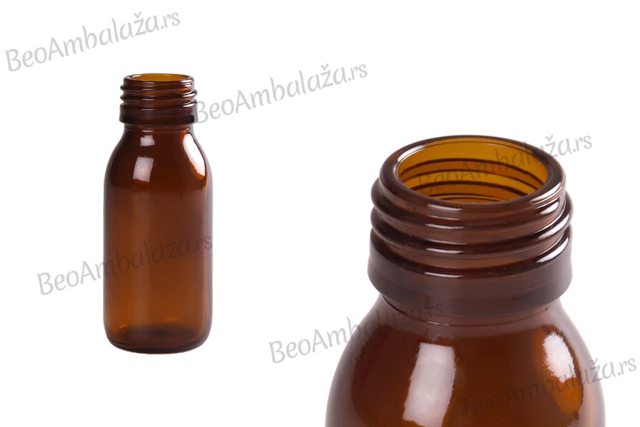 Staklena braon bočica 60mL (PP28) Staklena braon bočica 60mL (PP28)