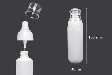 Plastična PET bočica od 80mL sa belom pumpicom i providnim zatvaračem-2