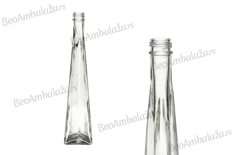 Staklena trouglasta dekorativna flaša 180mL