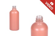 MAT roze staklena bočica za etarska ulja 100mL, sa grlom PP18 - bez zatvarača