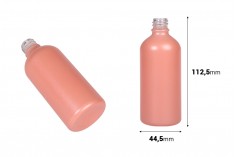 MAT roze staklena bočica za etarska ulja 100mL, sa grlom PP18 - bez zatvarača