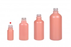 MAT roze staklena bočica za etarska ulja 10mL, sa grlom PP18 - bez zatvarača