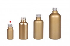 MAT zlatna staklena bočica za etarska ulja 10mL, sa grlom PP18 - bez zatvarača