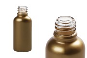 Zlatna MAT staklena bočica za eterično ulje 30ml sa grlom PP18