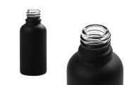 Crna mat staklena bočica za eterično ulje 30ml sa grlom PP18