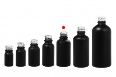 Crna bočica od peskiranog stakla 30mL, za etarska ulja sa grlom PP18
