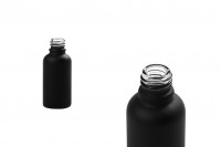 Crna bočica od peskiranog stakla 30mL, za etarska ulja sa grlom PP18