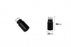 Crna staklena bočica od peskiranog stakla za etarska ulja 5mL, sa grlom PP18 - bez zatvarača