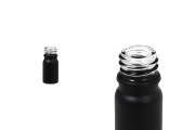Crna staklena bočica od peskiranog stakla za etarska ulja 5mL, sa grlom PP18 - bez zatvarača
