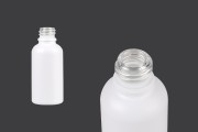 Staklena bočica 30mL za etarska ulja u mat beloj boji, sa grlom PP18