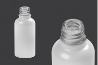 Staklena biserno bela bočica za etarska ulja 30mL, sa grlom PP18 - bez zatvarača