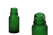 Staklena peskirana bočica 10ml za eterična ulja u zelenoj boji PP18