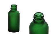 Peskarena zelena staklena bočica za eterično ulje 30ml sa grlom PP18