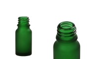 Zelena peskirana staklena bočica za eterična ulja 5 ml sa grlom PP18